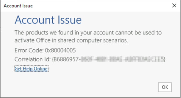 microsoft office 365 business premium activation problem